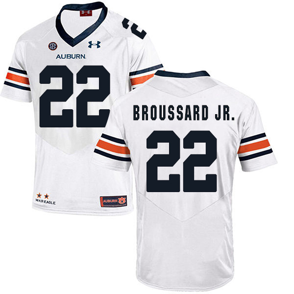 John Broussard Jr. Auburn Tigers Men's Jersey - #22 NCAA White Stitched Authentic