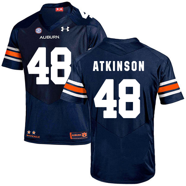 Montavious Atkinson Auburn Tigers Men's Jersey - #48 NCAA Navy Blue Stitched Authentic