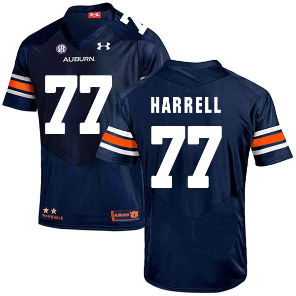 Marquel Harrell Auburn Tigers Men's Jersey - #77 NCAA Navy Blue Stitched Authentic
