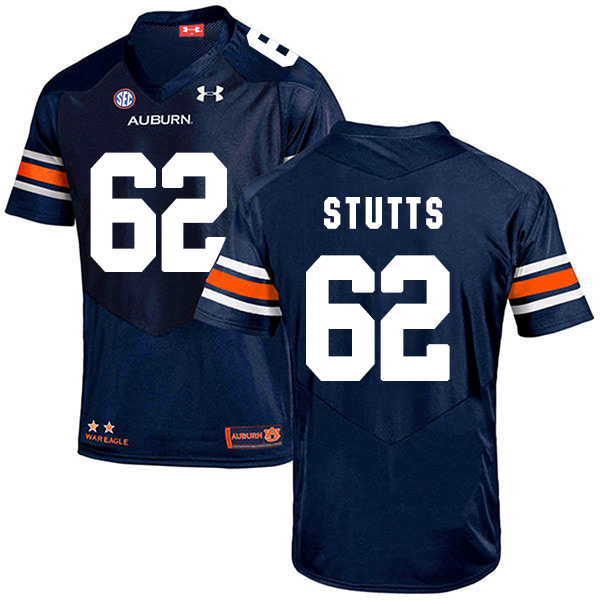 Kameron Stutts Auburn Tigers Men's Jersey - #62 NCAA Navy Blue Stitched Authentic