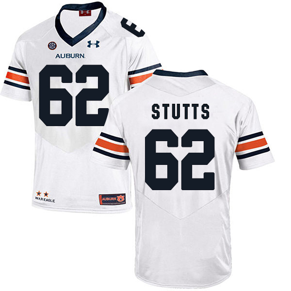 Kameron Stutts Auburn Tigers Men's Jersey - #62 NCAA White Stitched Authentic