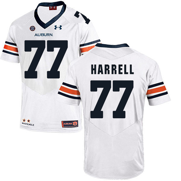 Marquel Harrell Auburn Tigers Men's Jersey - #77 NCAA White Stitched Authentic