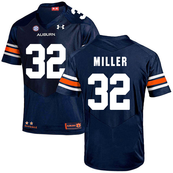 Malik Miller Auburn Tigers Men's Jersey - #32 NCAA Navy Blue Stitched Authentic