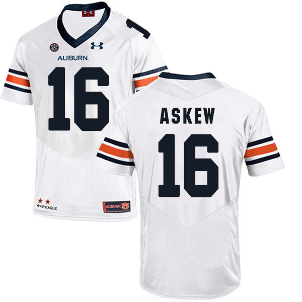 Malcolm Askew Auburn Tigers Men's Jersey - #16 NCAA White Stitched Authentic