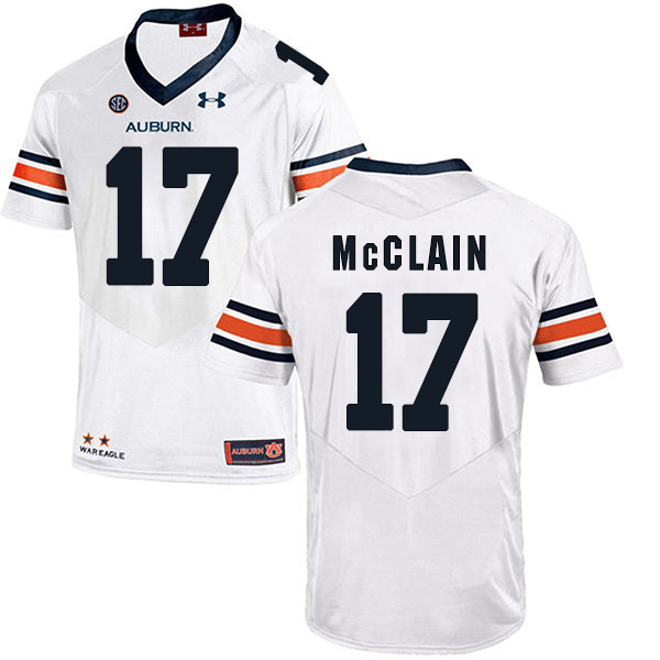 Marquis McClain Auburn Tigers Men's Jersey - #17 NCAA White Stitched Authentic