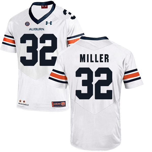 Malik Miller Auburn Tigers Men's Jersey - #32 NCAA White Stitched Authentic
