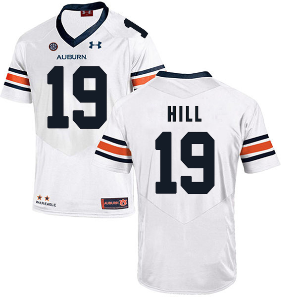 Matthew Hill Auburn Tigers Men's Jersey - #19 NCAA White Stitched Authentic