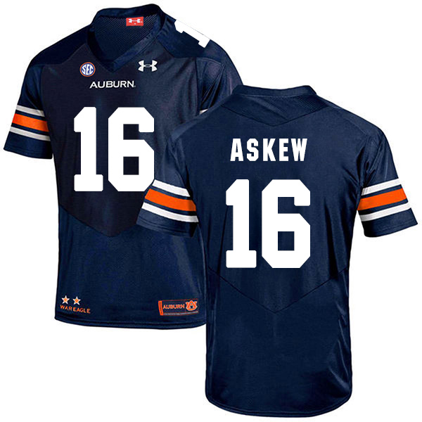 Malcolm Askew Auburn Tigers Men's Jersey - #16 NCAA Navy Blue Stitched Authentic