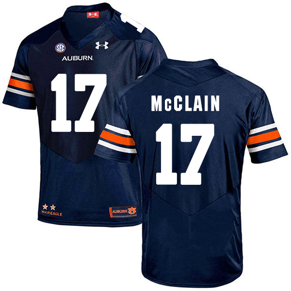 Marquis McClain Auburn Tigers Men's Jersey - #17 NCAA Navy Blue Stitched Authentic