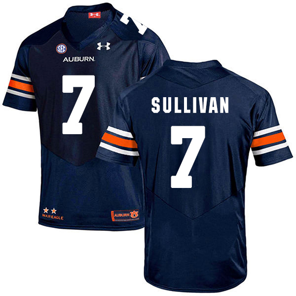 Pat Sullivan Auburn Tigers Men's Jersey - #7 NCAA Navy Blue Stitched Authentic