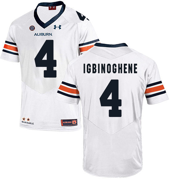 Noah Igbinoghene Auburn Tigers Men's Jersey - #4 NCAA White Stitched Authentic