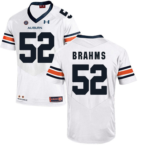 Nick Brahms Auburn Tigers Men's Jersey - #52 NCAA White Stitched Authentic