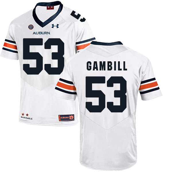 Phelps Gambill Auburn Tigers Men's Jersey - #53 NCAA White Stitched Authentic
