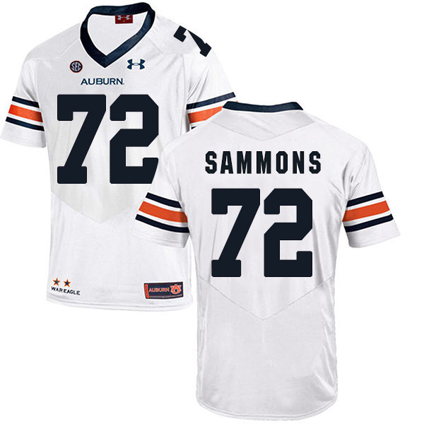 Prince Sammons Auburn Tigers Men's Jersey - #72 NCAA White Stitched Authentic