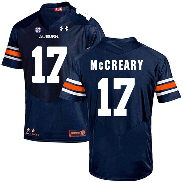Roger McCreary Auburn Tigers Men's Jersey - #17 NCAA Navy Blue Stitched Authentic