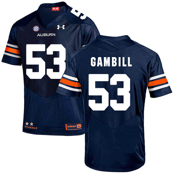 Phelps Gambill Auburn Tigers Men's Jersey - #53 NCAA Navy Blue Stitched Authentic