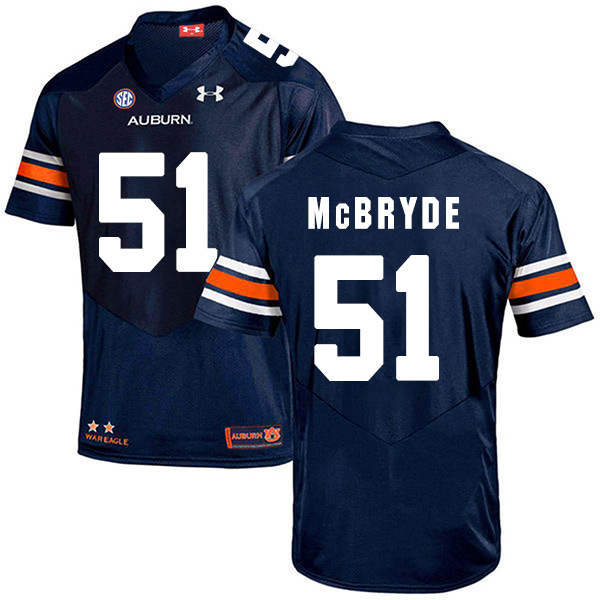 Richard McBryde Auburn Tigers Men's Jersey - #51 NCAA Navy Blue Stitched Authentic