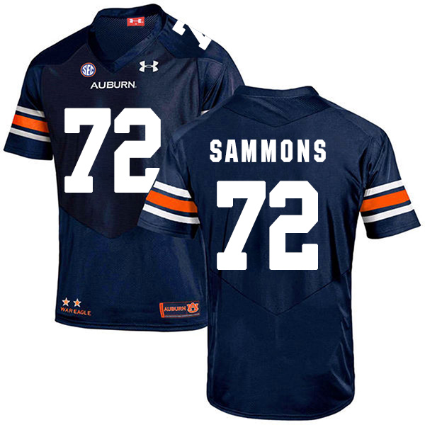 Prince Sammons Auburn Tigers Men's Jersey - #72 NCAA Navy Blue Stitched Authentic