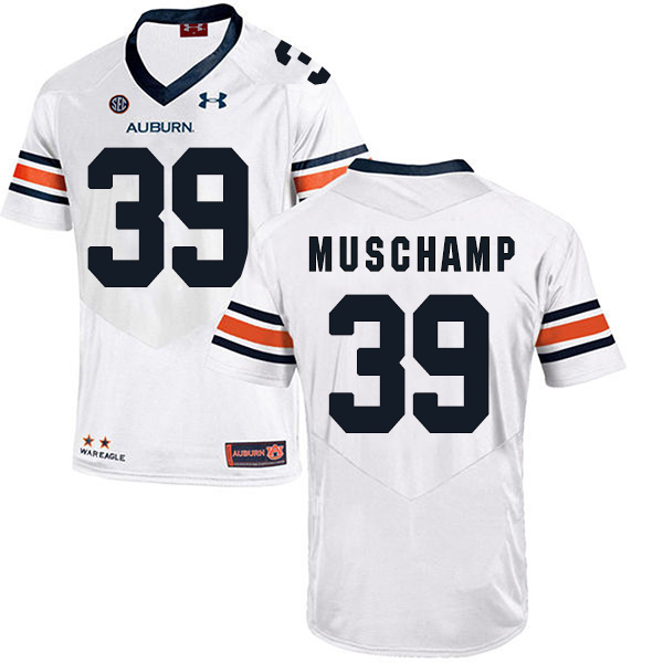 Robert Muschamp Auburn Tigers Men's Jersey - #39 NCAA White Stitched Authentic