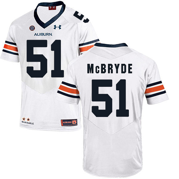 Richard McBryde Auburn Tigers Men's Jersey - #51 NCAA White Stitched Authentic