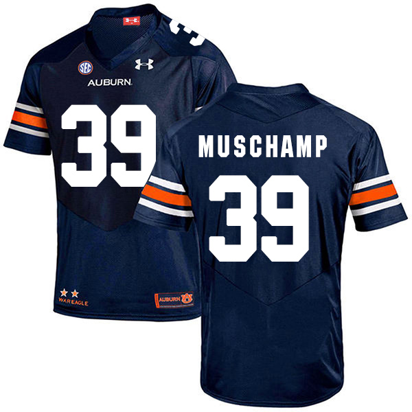 Robert Muschamp Auburn Tigers Men's Jersey - #39 NCAA Navy Blue Stitched Authentic