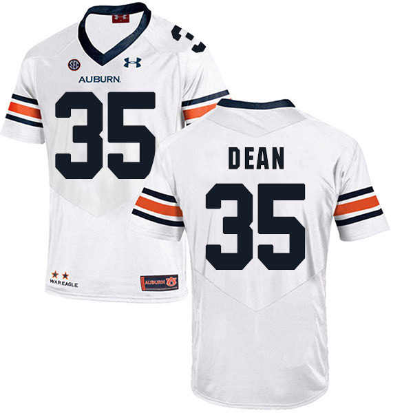 Tanner Dean Auburn Tigers Men's Jersey - #35 NCAA White Stitched Authentic