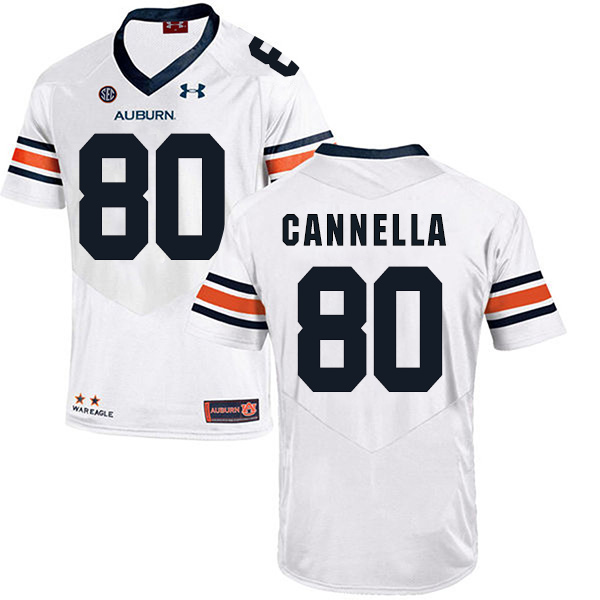 Sal Cannella Auburn Tigers Men's Jersey - #80 NCAA White Stitched Authentic
