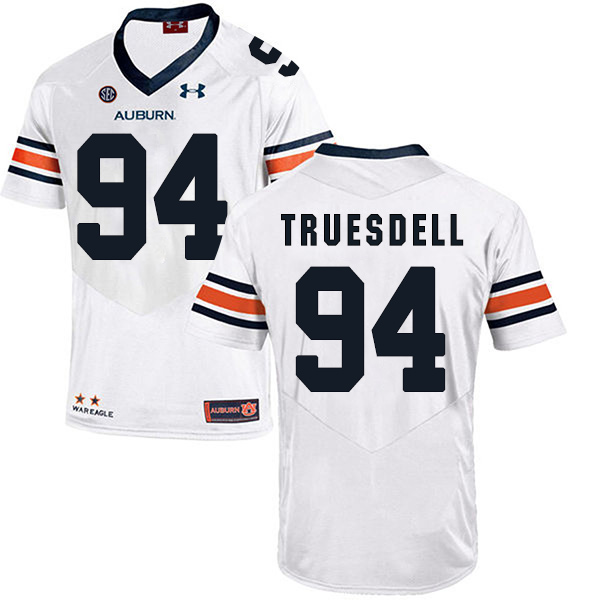 Tyrone Truesdell Auburn Tigers Men's Jersey - #94 NCAA White Stitched Authentic