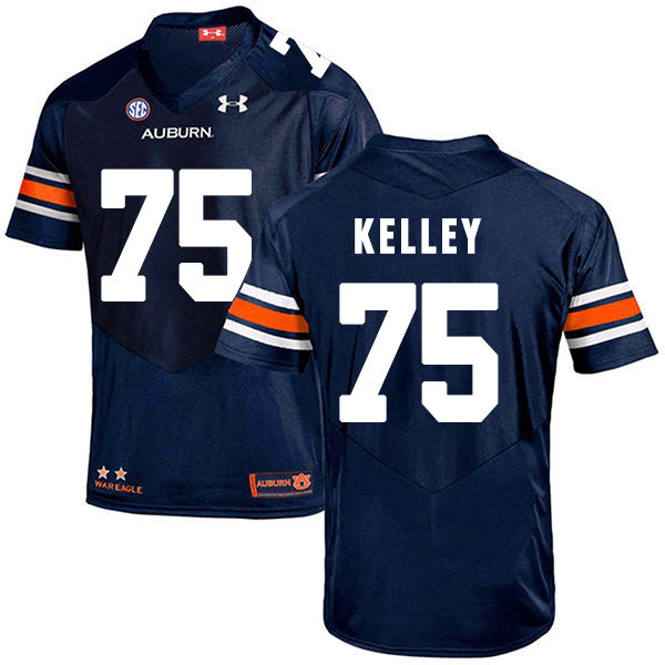 Trent Kelley Auburn Tigers Men's Jersey - #75 NCAA Navy Blue Stitched Authentic