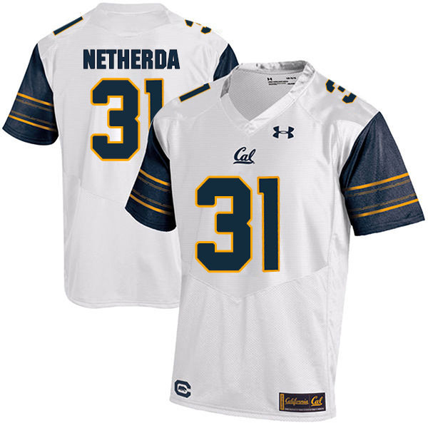 Alex Netherda California Golden Bears Men's Jersey - #31 NCAA White Stitched Authentic