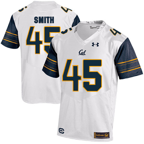 Branden Smith California Golden Bears Men's Jersey - #45 NCAA White Stitched Authentic