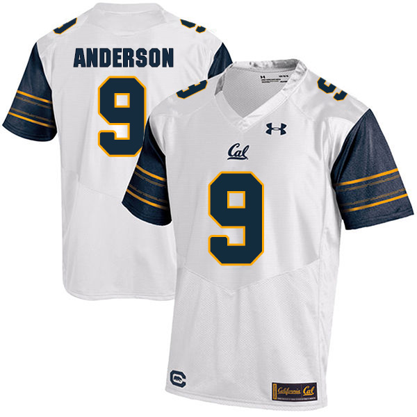 C.J. Anderson California Golden Bears Men's Jersey - #9 NCAA White Stitched Authentic