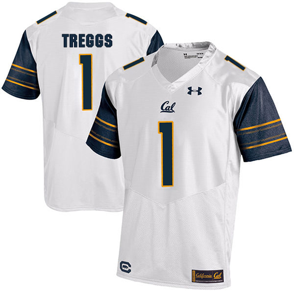 Bryce Treggs California Golden Bears Men's Jersey - #1 NCAA White Stitched Authentic