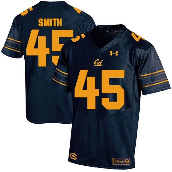 Branden Smith California Golden Bears Men's Jersey - #45 NCAA Navy Blue Stitched Authentic