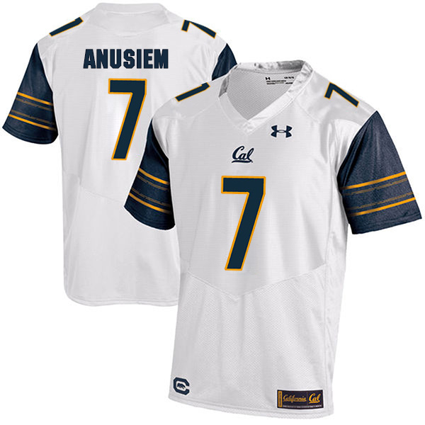 Chigozie Anusiem California Golden Bears Men's Jersey - #7 NCAA White Stitched Authentic