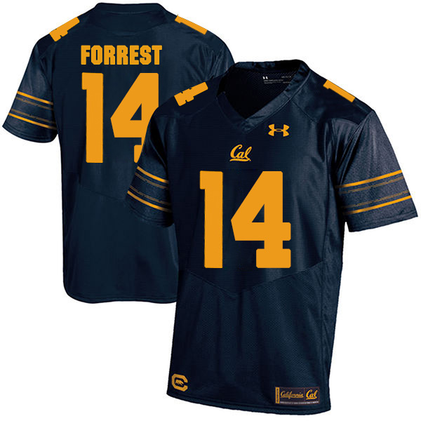 Chase Forrest California Golden Bears Men's Jersey - #14 NCAA Navy Blue Stitched Authentic