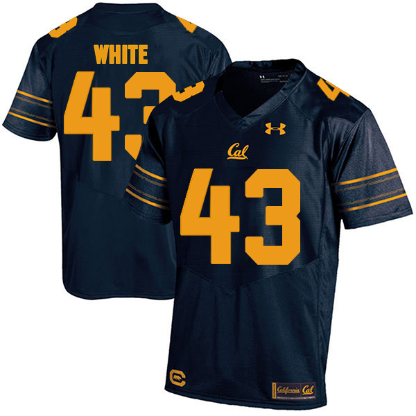 Deon White California Golden Bears Men's Jersey - #43 NCAA Navy Blue Stitched Authentic