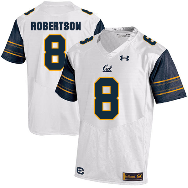 Demetris Robertson California Golden Bears Men's Jersey - #8 NCAA White Stitched Authentic