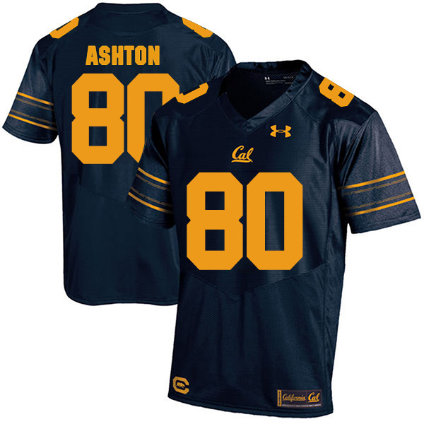Jake Ashton California Golden Bears Men's Jersey - #80 NCAA Navy Blue Stitched Authentic