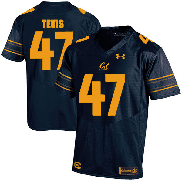 JH Tevis California Golden Bears Men's Jersey - #47 NCAA Navy Blue Stitched Authentic