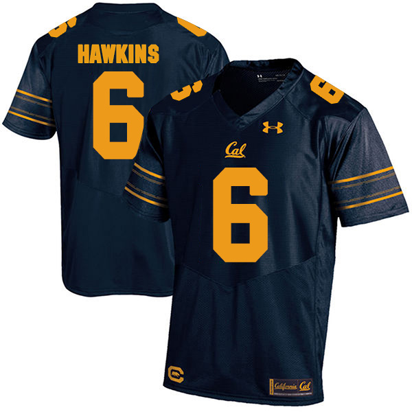 Jaylinn Hawkins California Golden Bears Men's Jersey - #6 NCAA Navy Blue Stitched Authentic