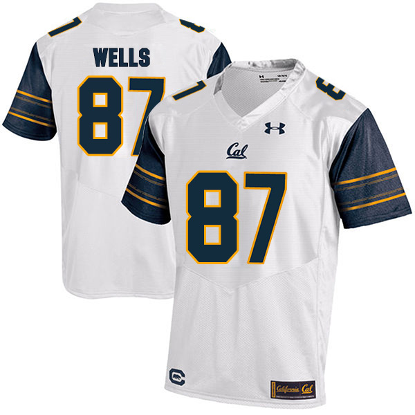 Kyle Wells California Golden Bears Men's Jersey - #87 NCAA White Stitched Authentic