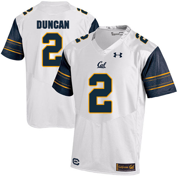 Jordan Duncan California Golden Bears Men's Jersey - #2 NCAA White Stitched Authentic