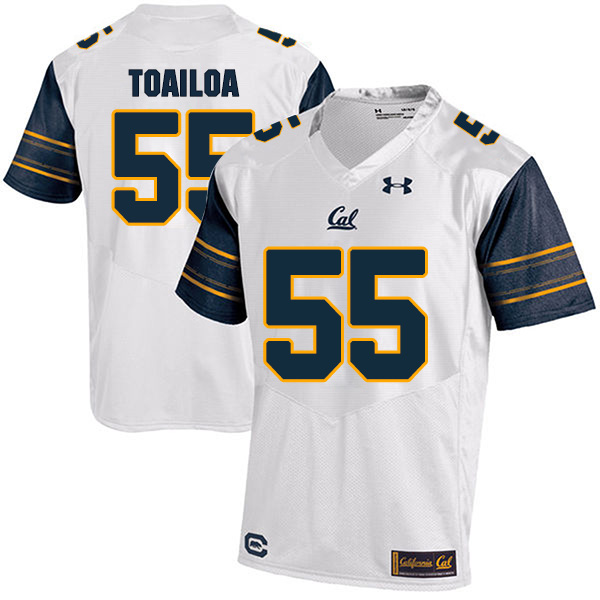 Lone Toailoa California Golden Bears Men's Jersey - #55 NCAA White Stitched Authentic