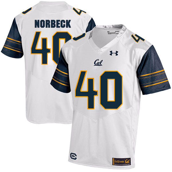 Justin Norbeck California Golden Bears Men's Jersey - #40 NCAA White Stitched Authentic