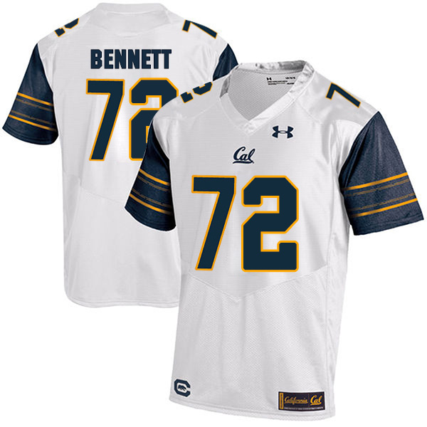 Kamryn Bennett California Golden Bears Men's Jersey - #72 NCAA White Stitched Authentic