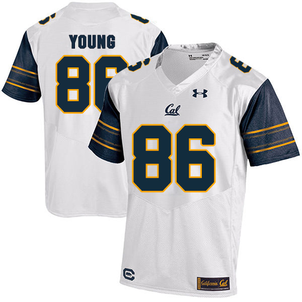 Monroe Young California Golden Bears Men's Jersey - #86 NCAA White Stitched Authentic