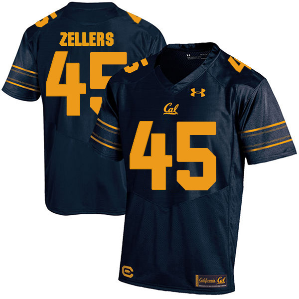 Slater Zellers California Golden Bears Men's Jersey - #45 NCAA Navy Blue Stitched Authentic