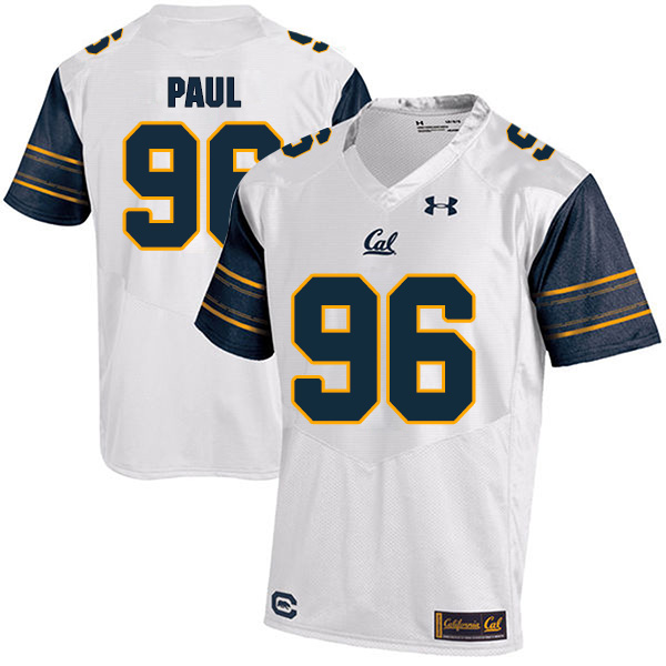 Tevin Paul California Golden Bears Men's Jersey - #96 NCAA White Stitched Authentic