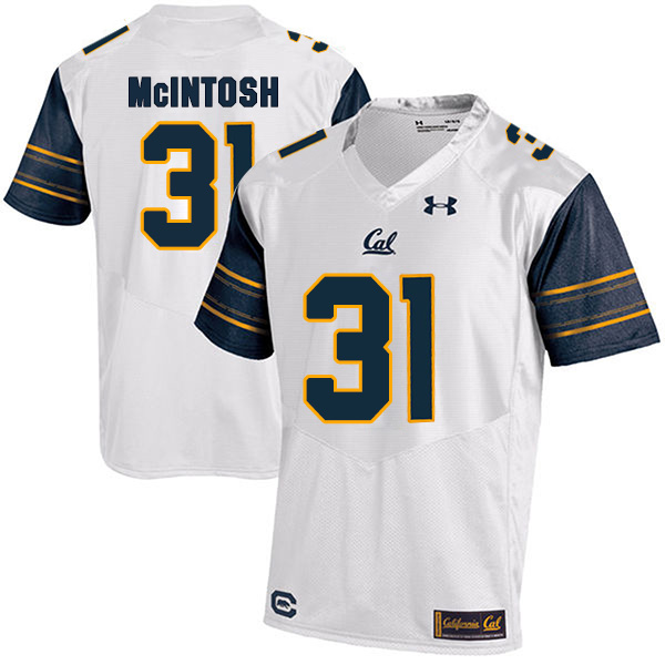 Steve Mcintosh California Golden Bears Men's Jersey - #31 NCAA White Stitched Authentic